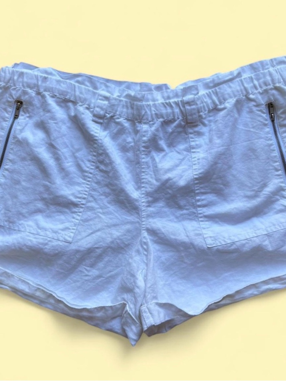 New York & Company White Linen-Blend Shorts